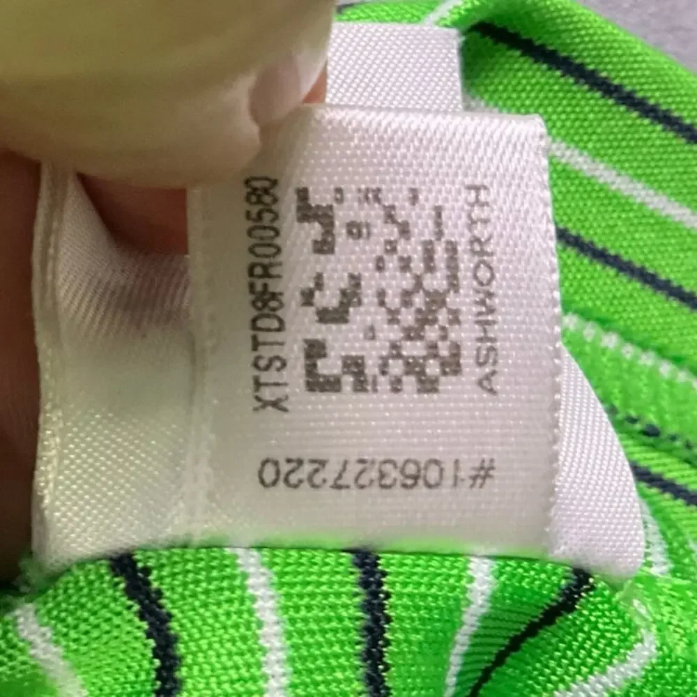 Men's Ashworth Golf Polo Activewear 3XL Green White Black Pin Stripe - Picture 8 of 13